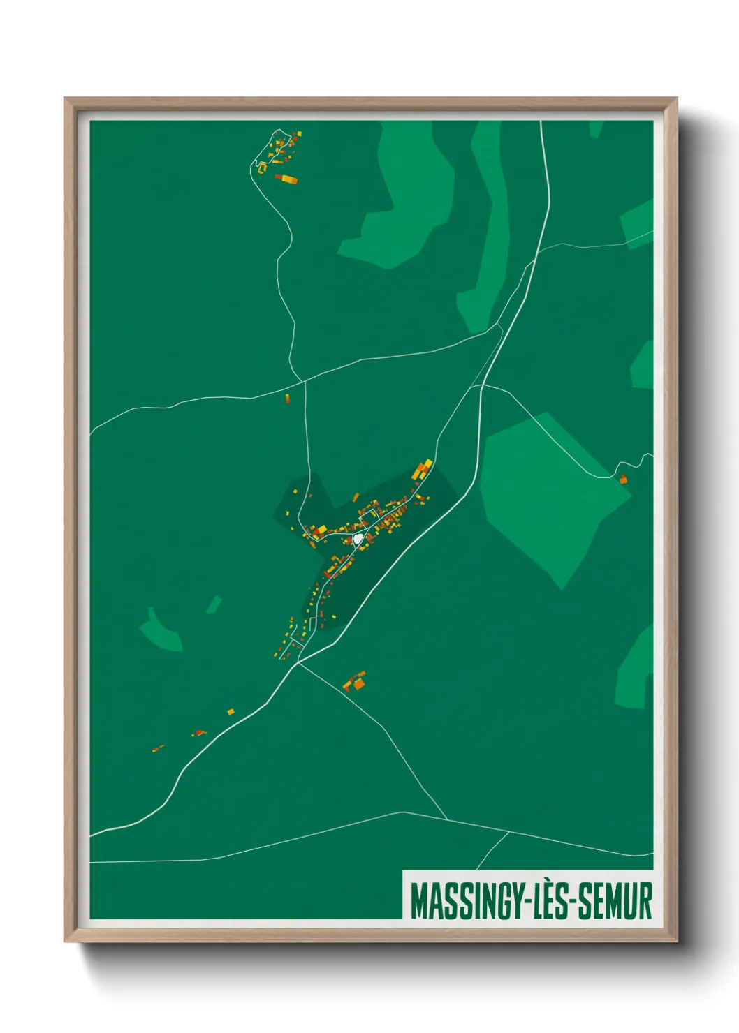 Une affiche de carte sur Massingy-lès-Semur