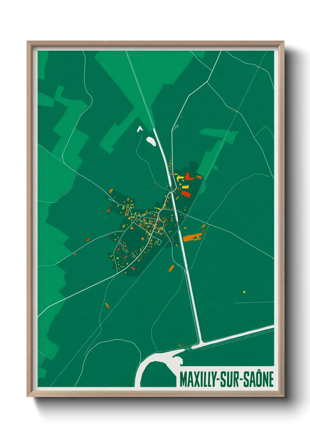 Une affiche de carte sur Maxilly-sur-Saône