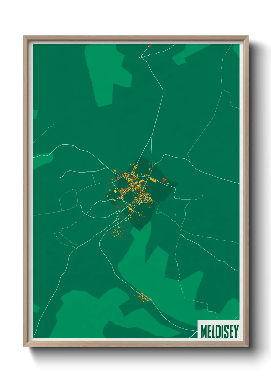 Une affiche de carte sur Meloisey