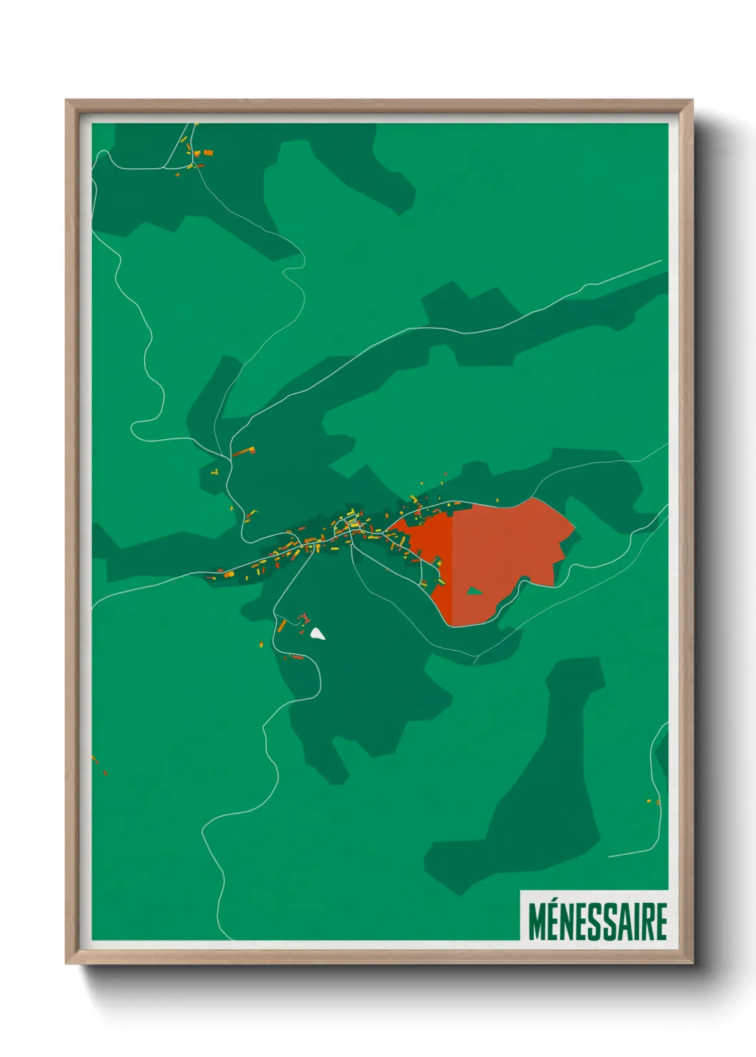 Une affiche de carte sur Ménessaire