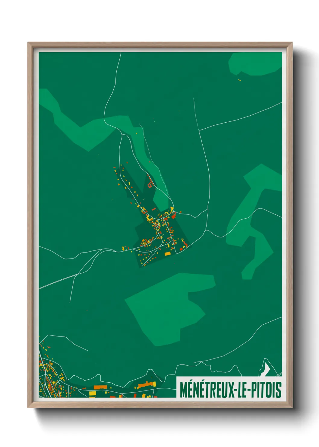 Une affiche de carte sur Ménétreux-le-Pitois