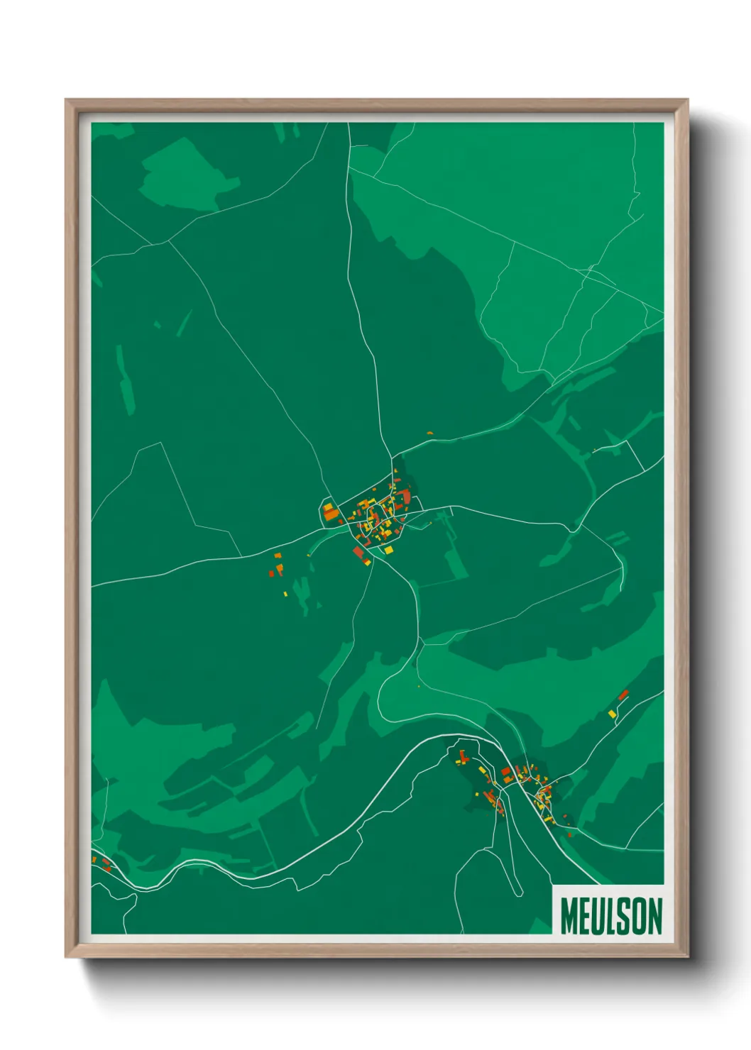 Une affiche de carte sur Meulson