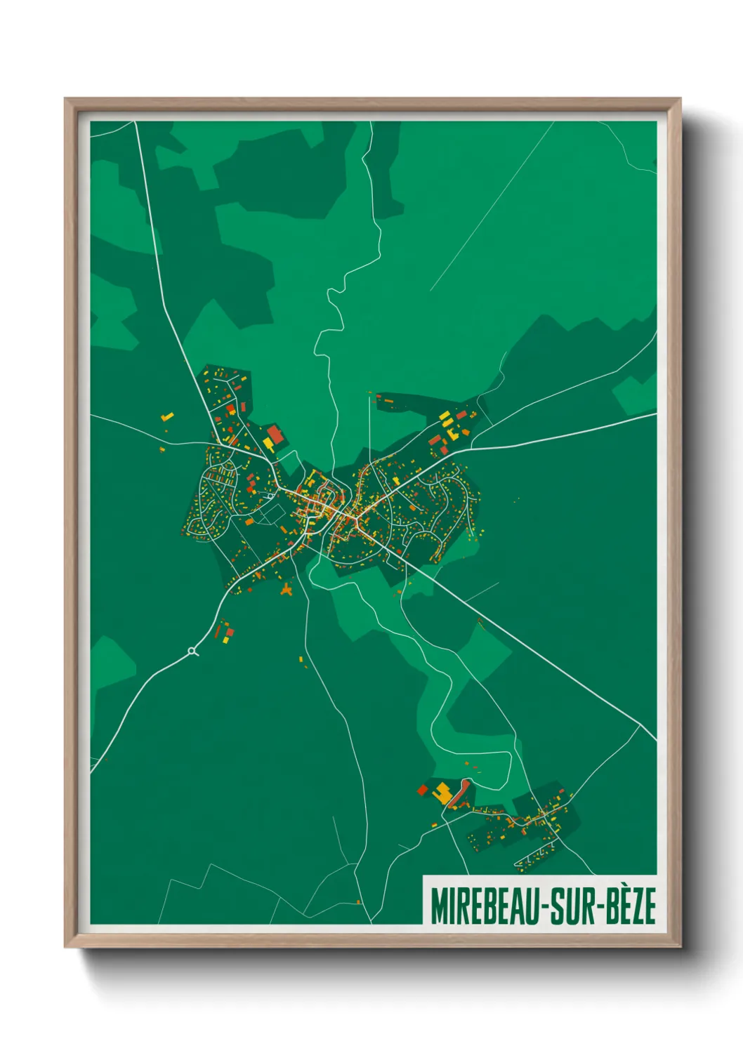 Une affiche de carte sur Mirebeau-sur-Bèze