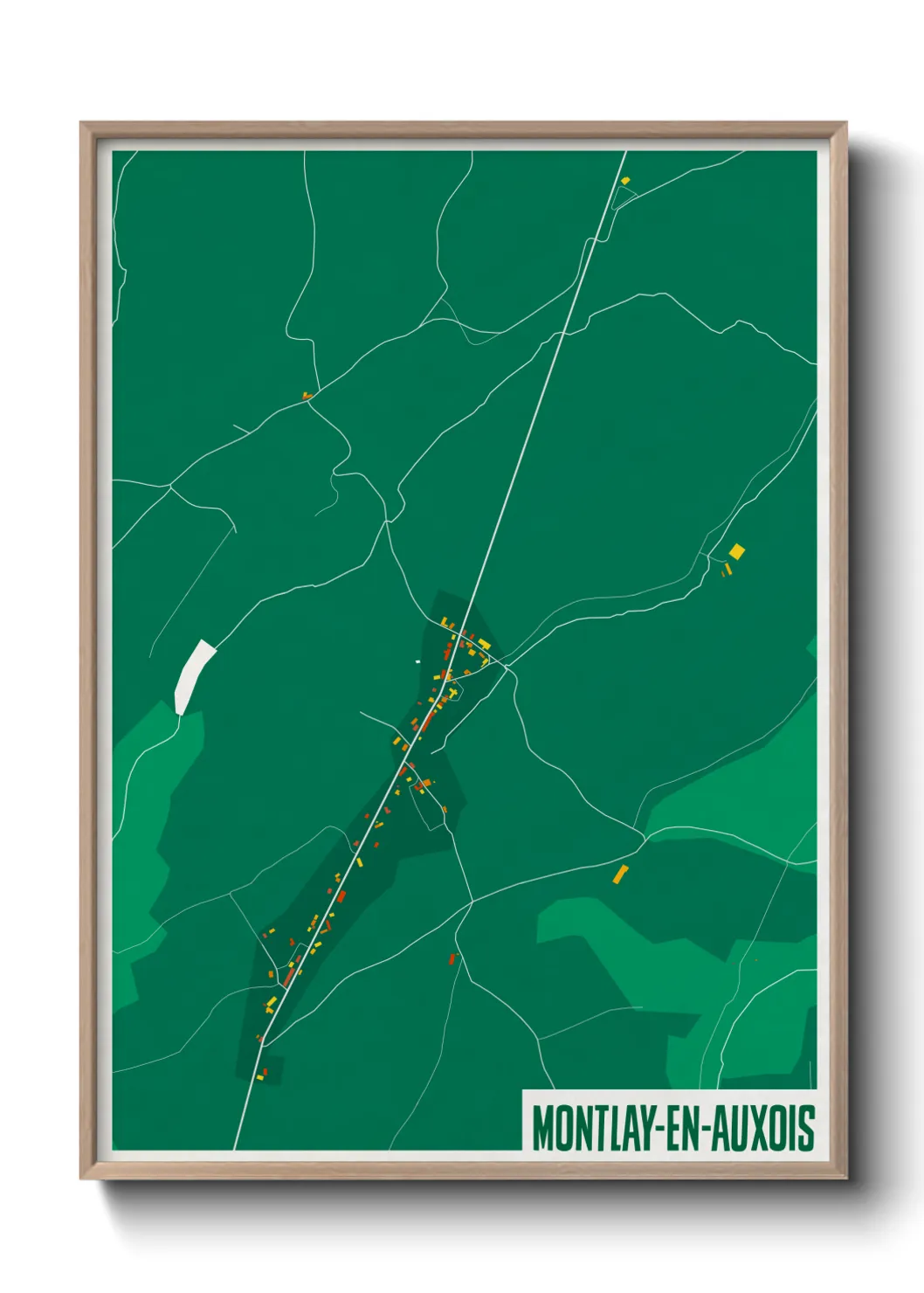 Une affiche de carte sur Montlay-en-Auxois