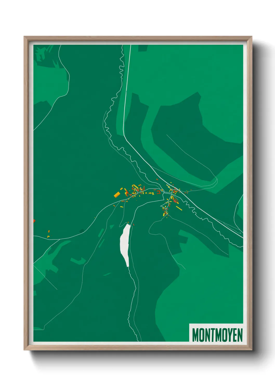 Une affiche de carte sur Montmoyen