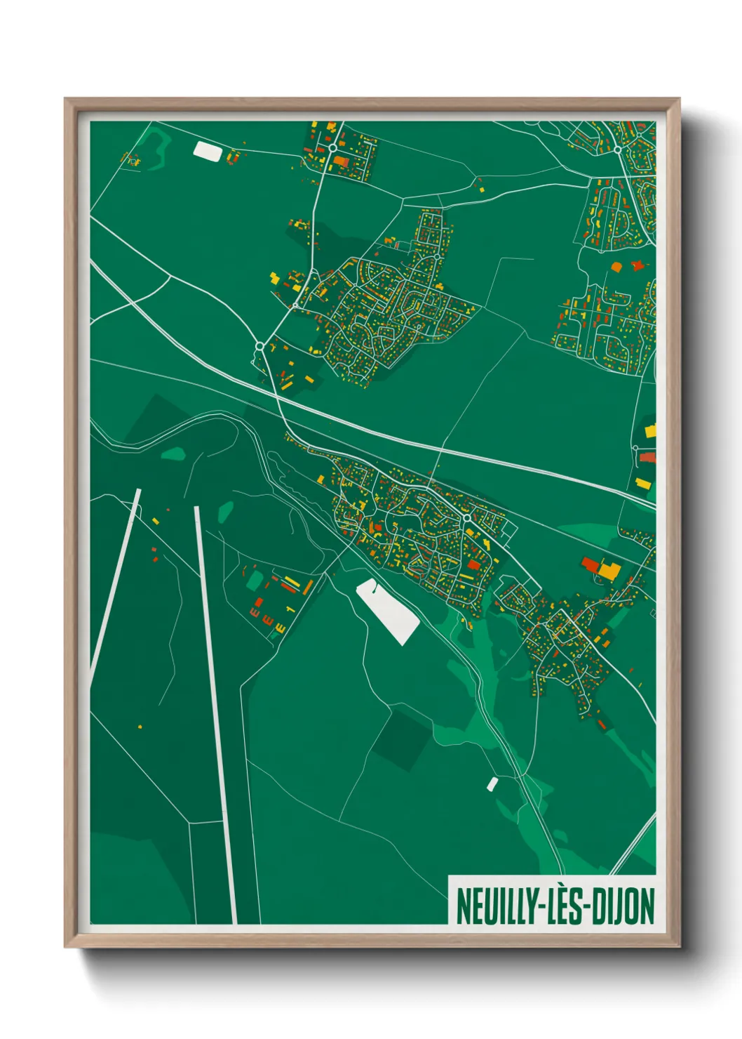 Une affiche de carte sur Neuilly-lès-Dijon