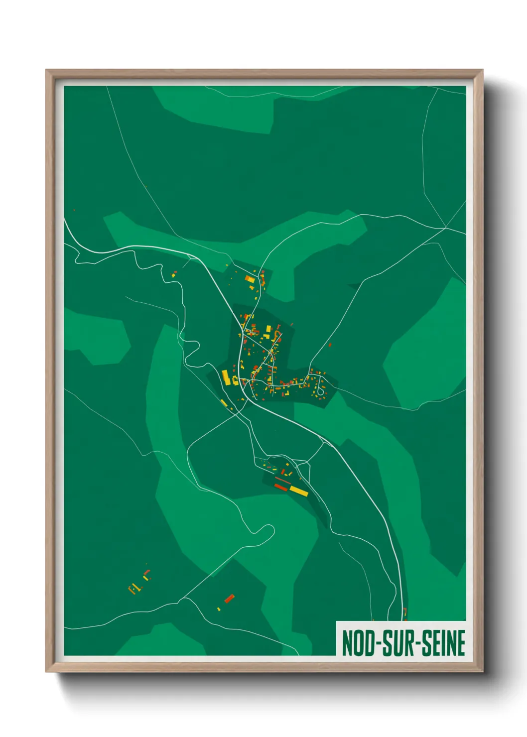 Une affiche de carte sur Nod-sur-Seine