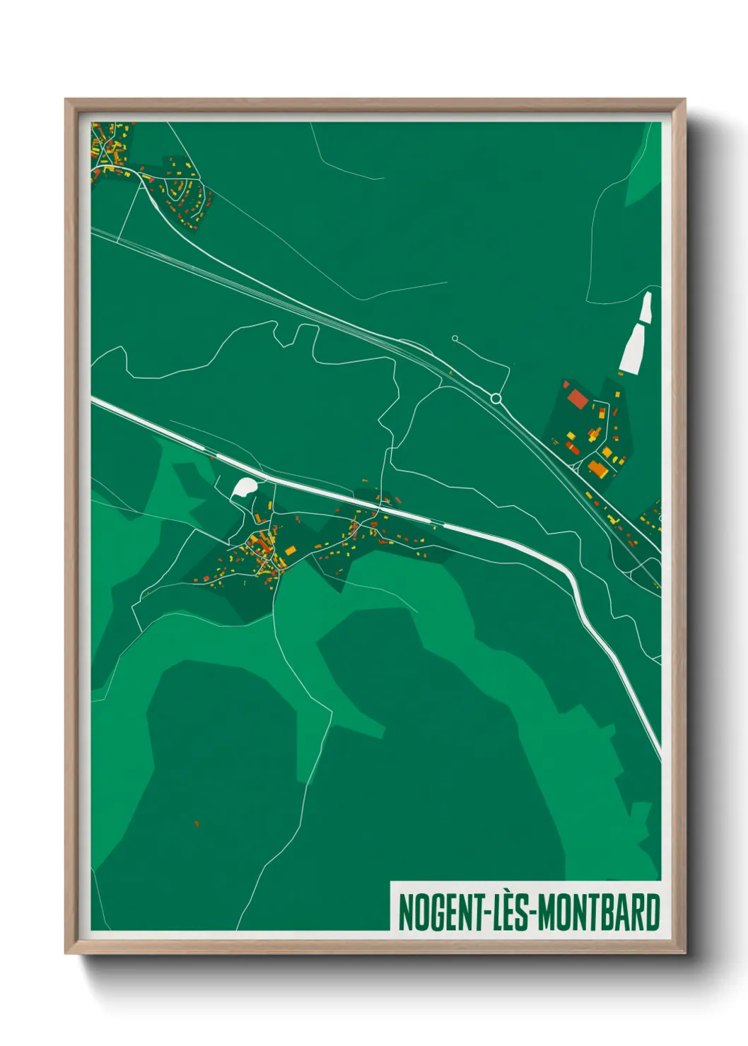 Une affiche de carte sur Nogent-lès-Montbard