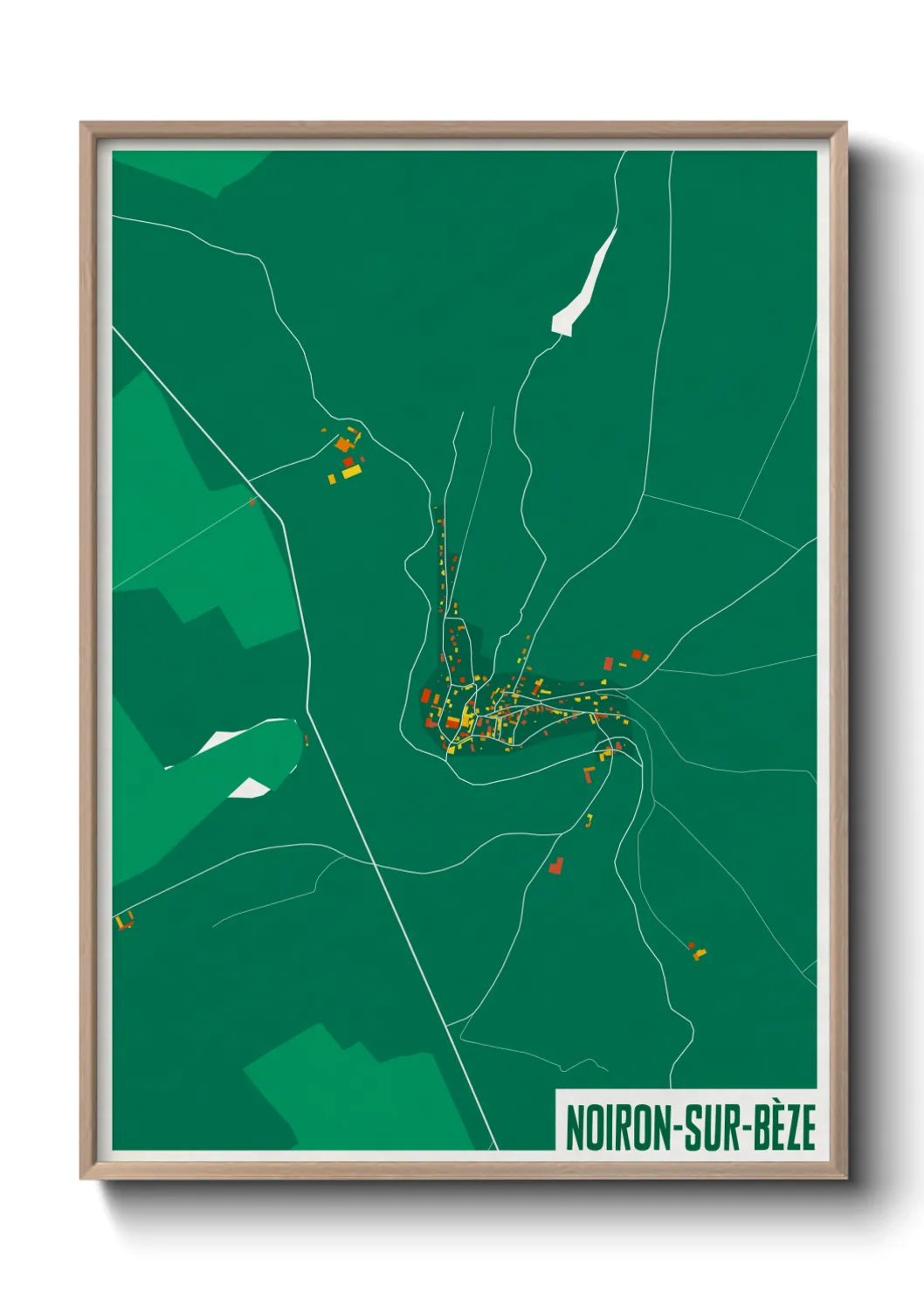 Une affiche de carte sur Noiron-sur-Bèze
