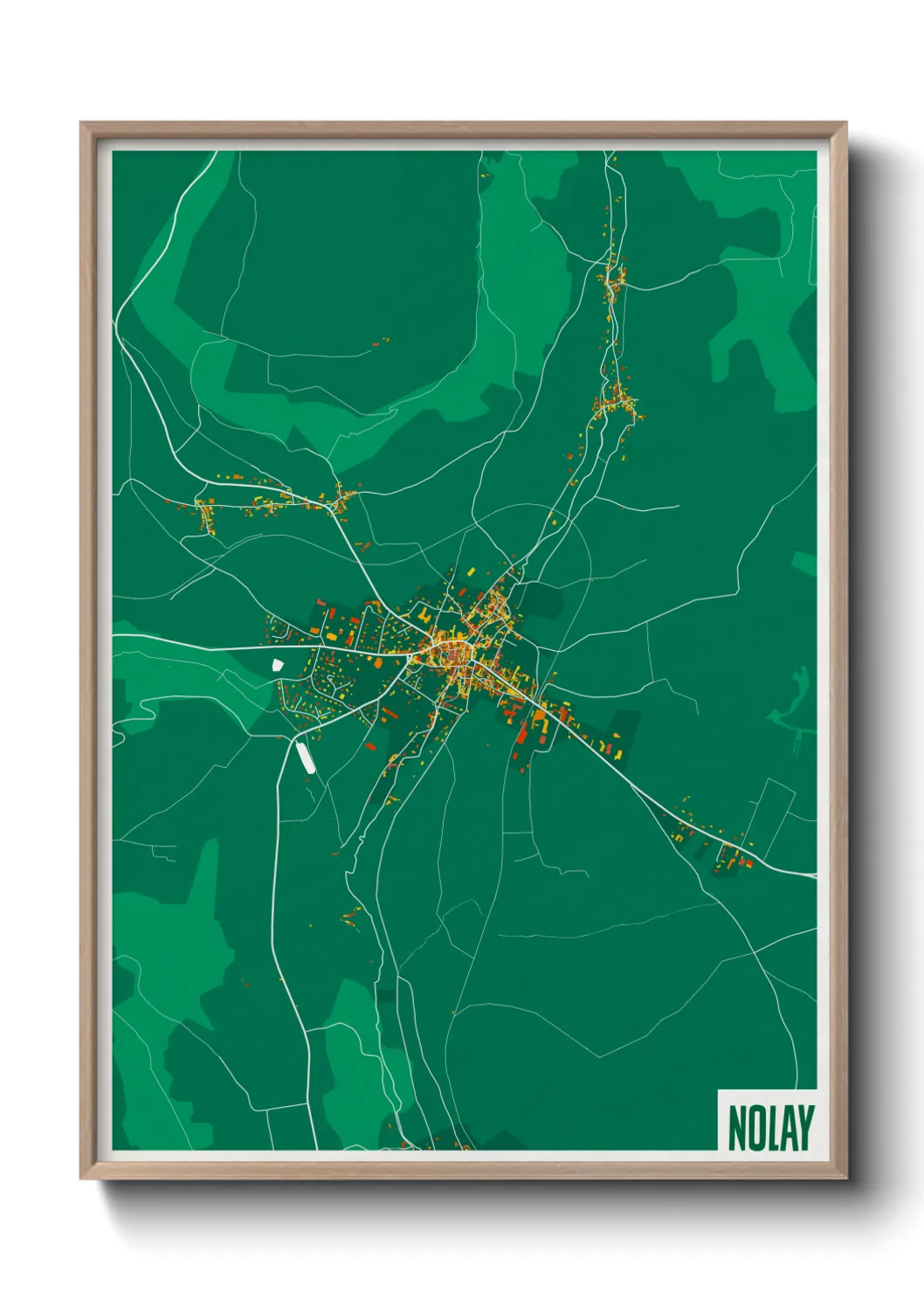 Une affiche de carte sur Nolay