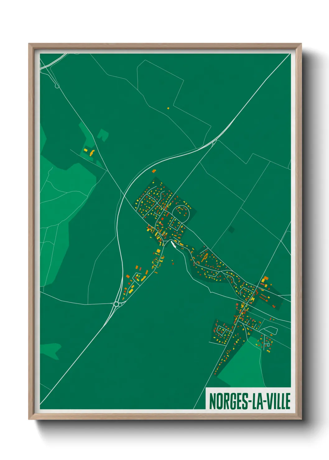 Une affiche de carte sur Norges-la-Ville