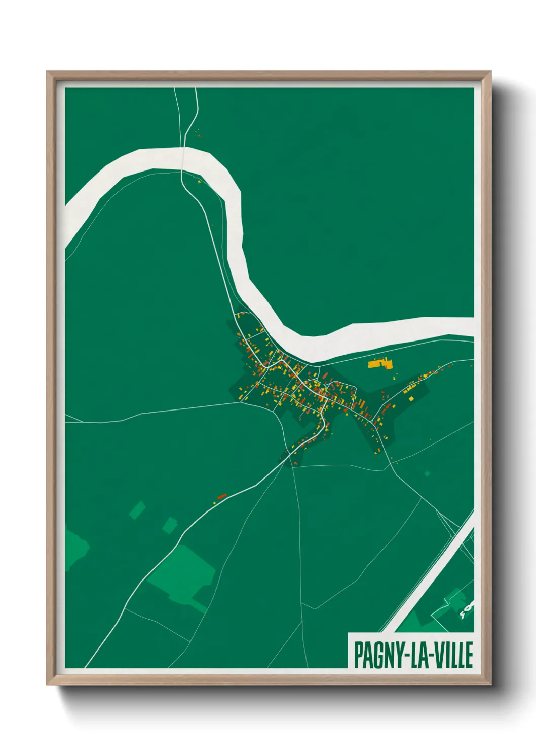 Une affiche de carte sur Pagny-la-Ville