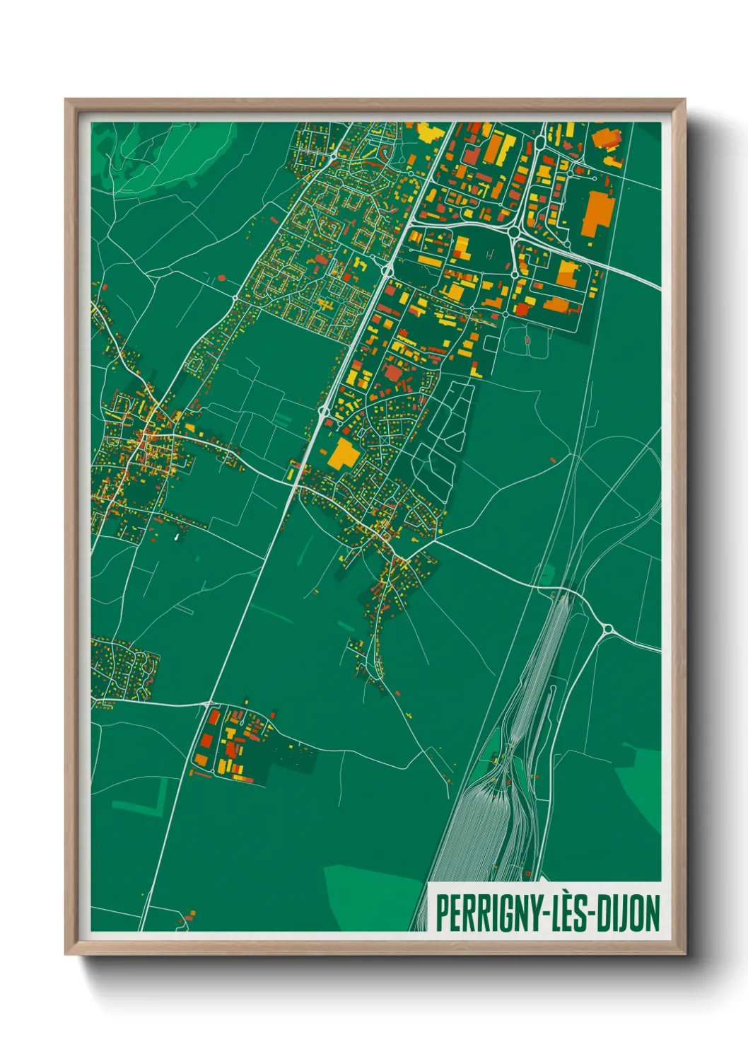 Une affiche de carte sur Perrigny-lès-Dijon