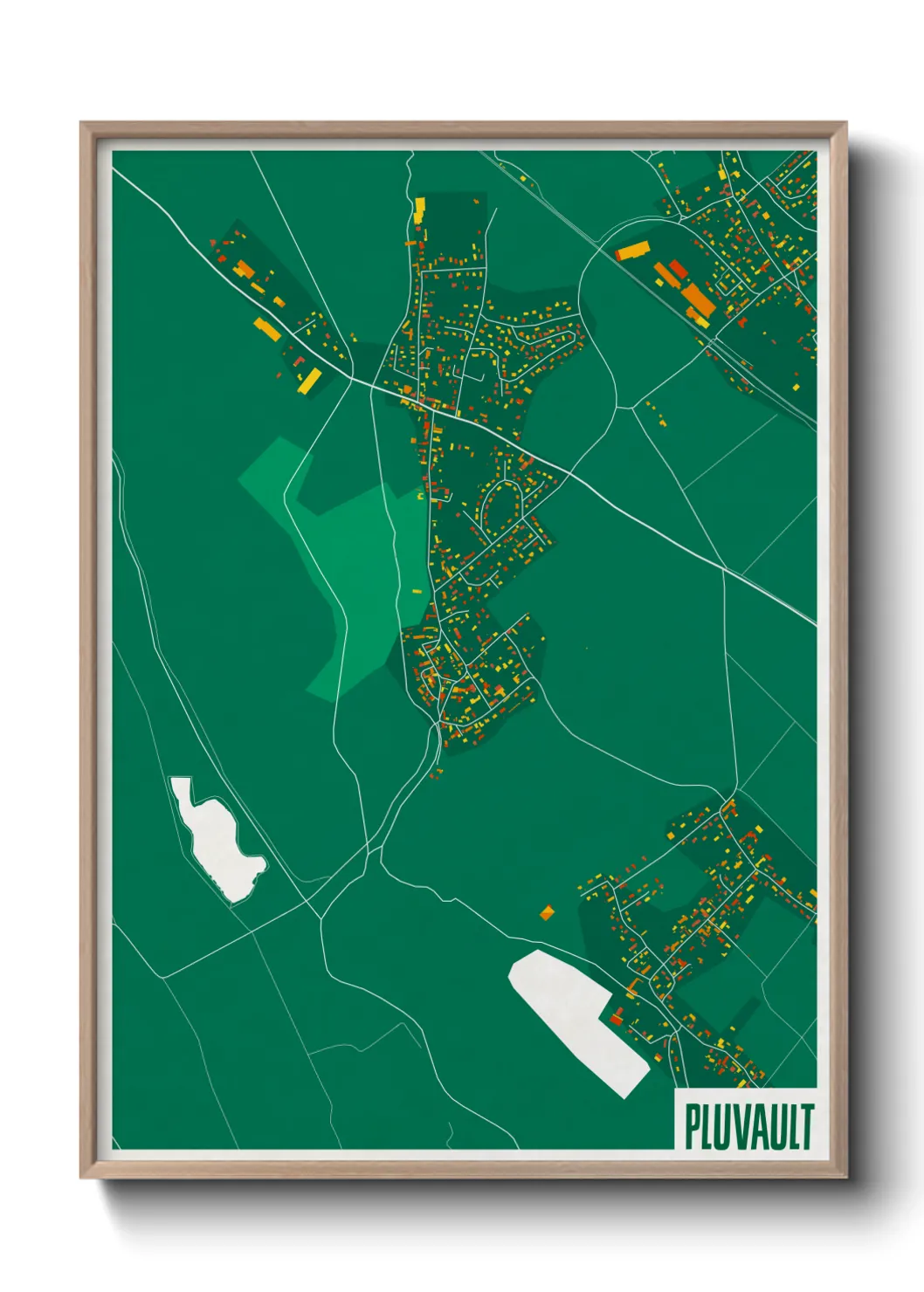 Une affiche de carte sur Pluvault