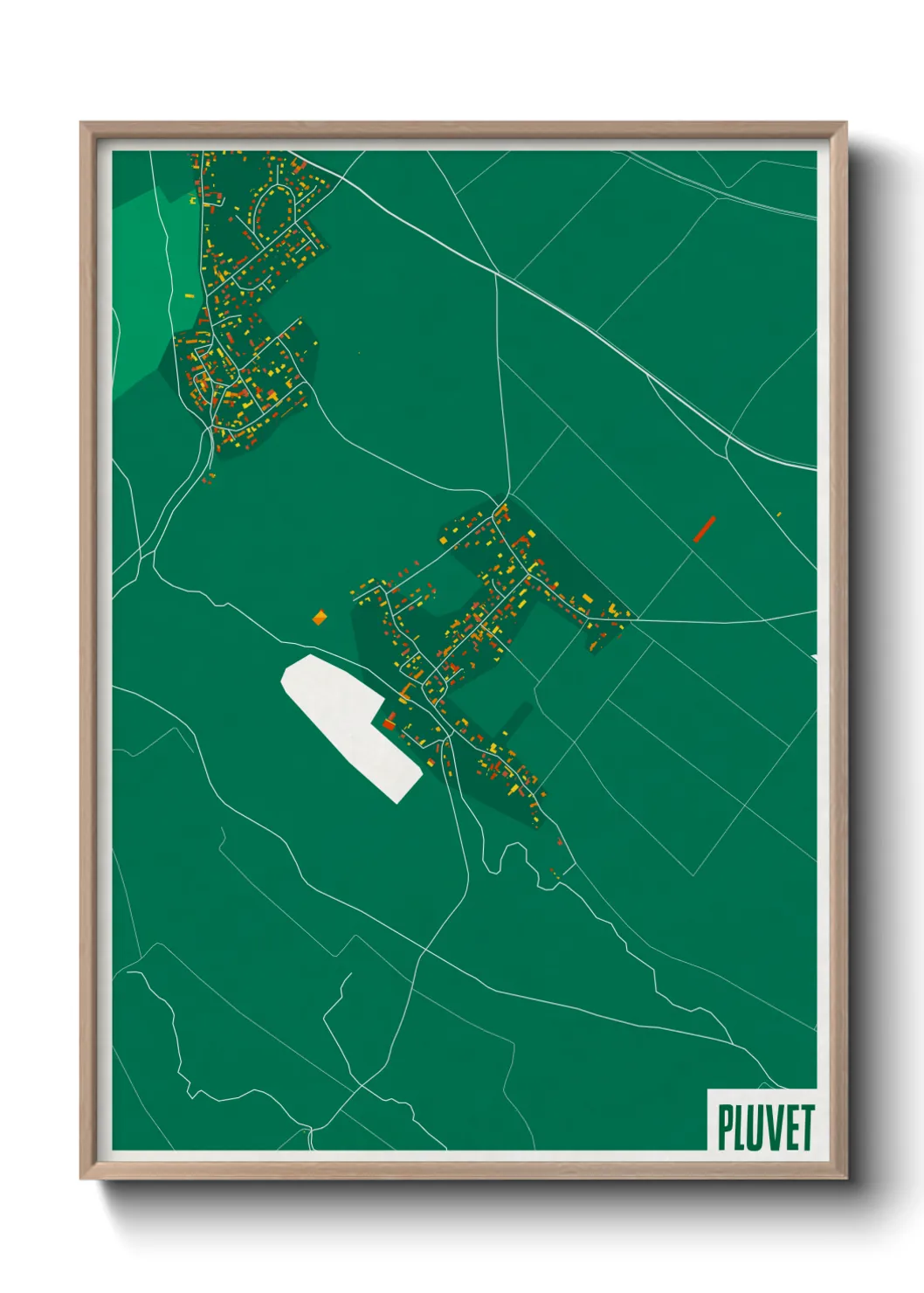 Une affiche de carte sur Pluvet