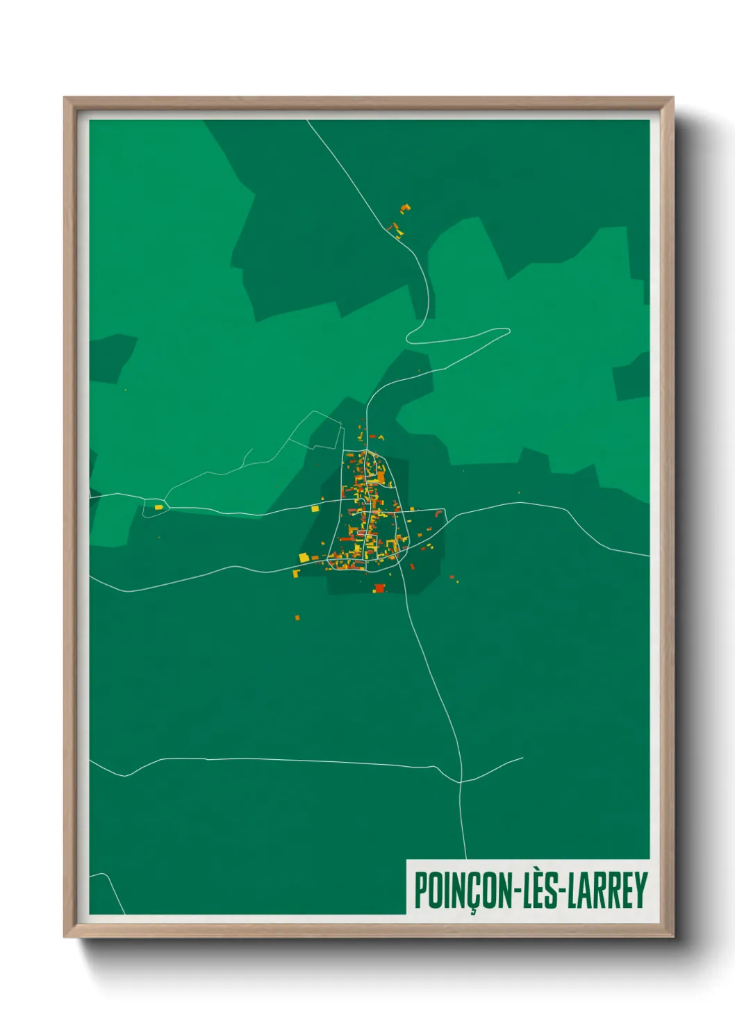 Une affiche de carte sur Poinçon-lès-Larrey