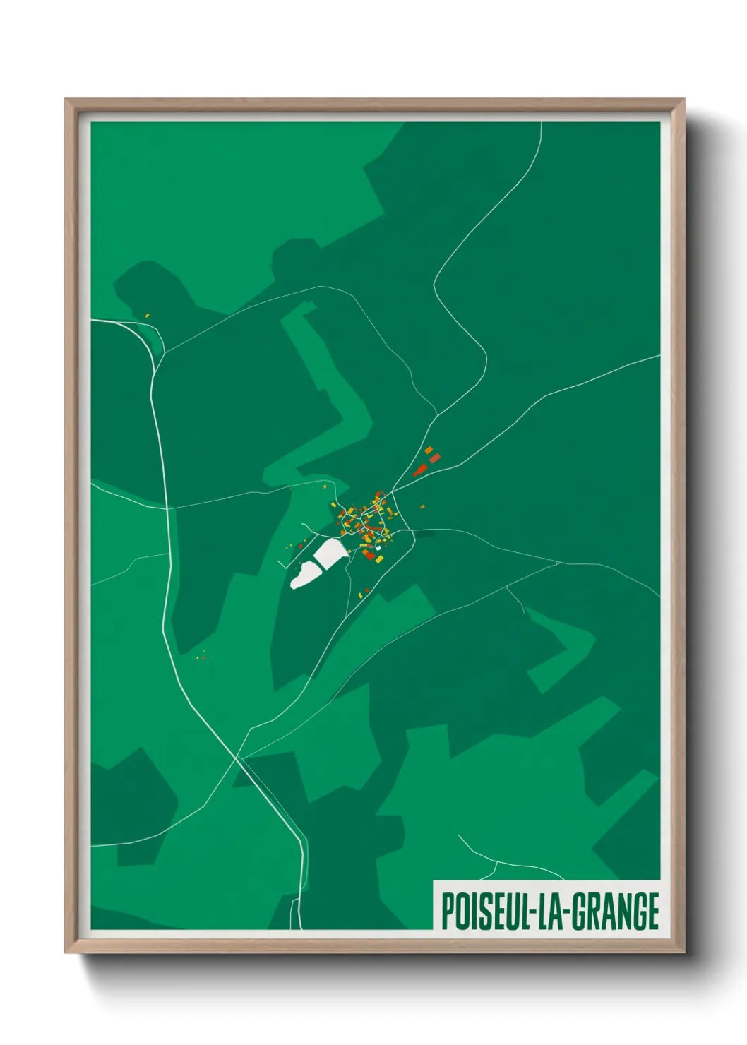 Une affiche de carte sur Poiseul-la-Grange