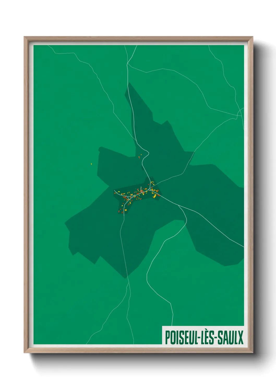 Une affiche de carte sur Poiseul-lès-Saulx