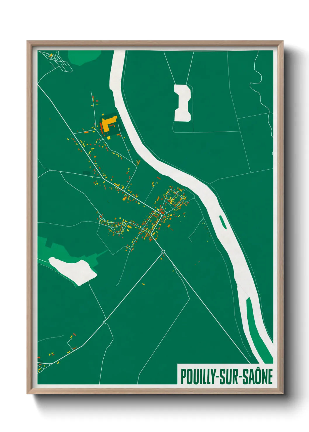 Une affiche de carte sur Pouilly-sur-Saône