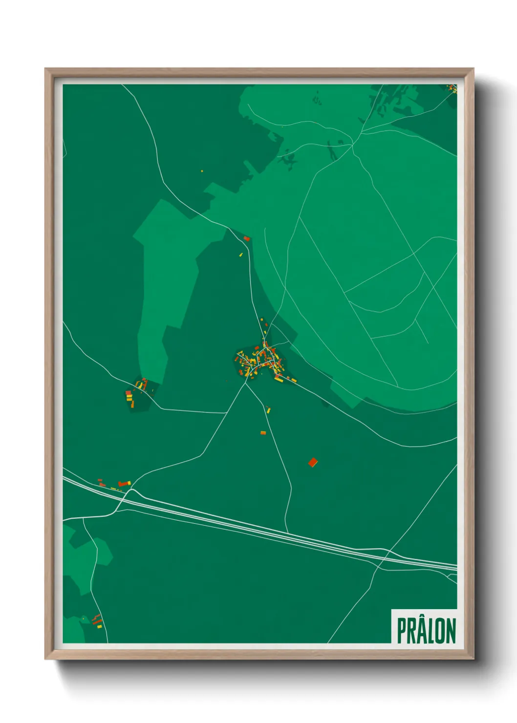 Une affiche de carte sur Prâlon