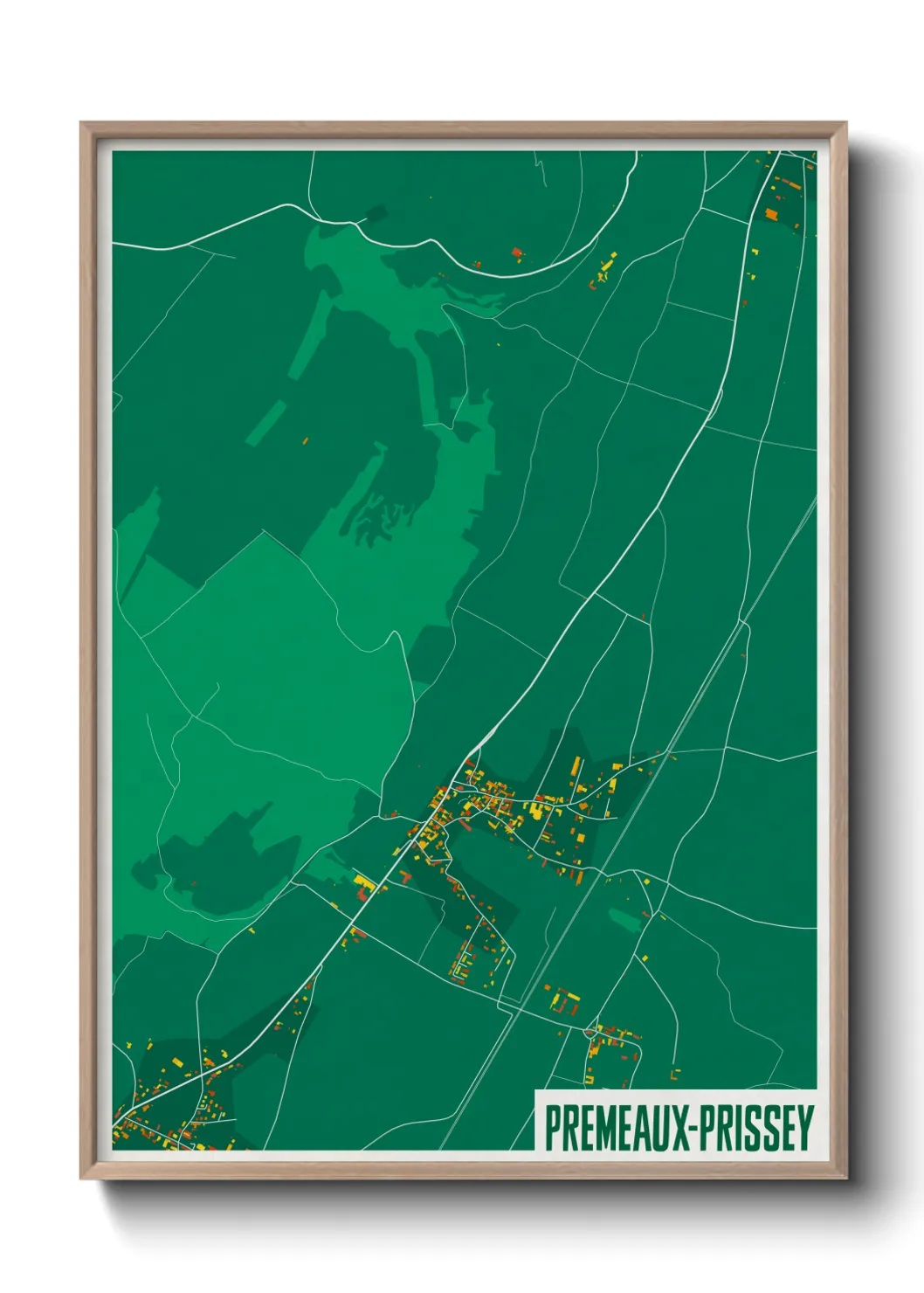 Une affiche de carte sur Premeaux-Prissey