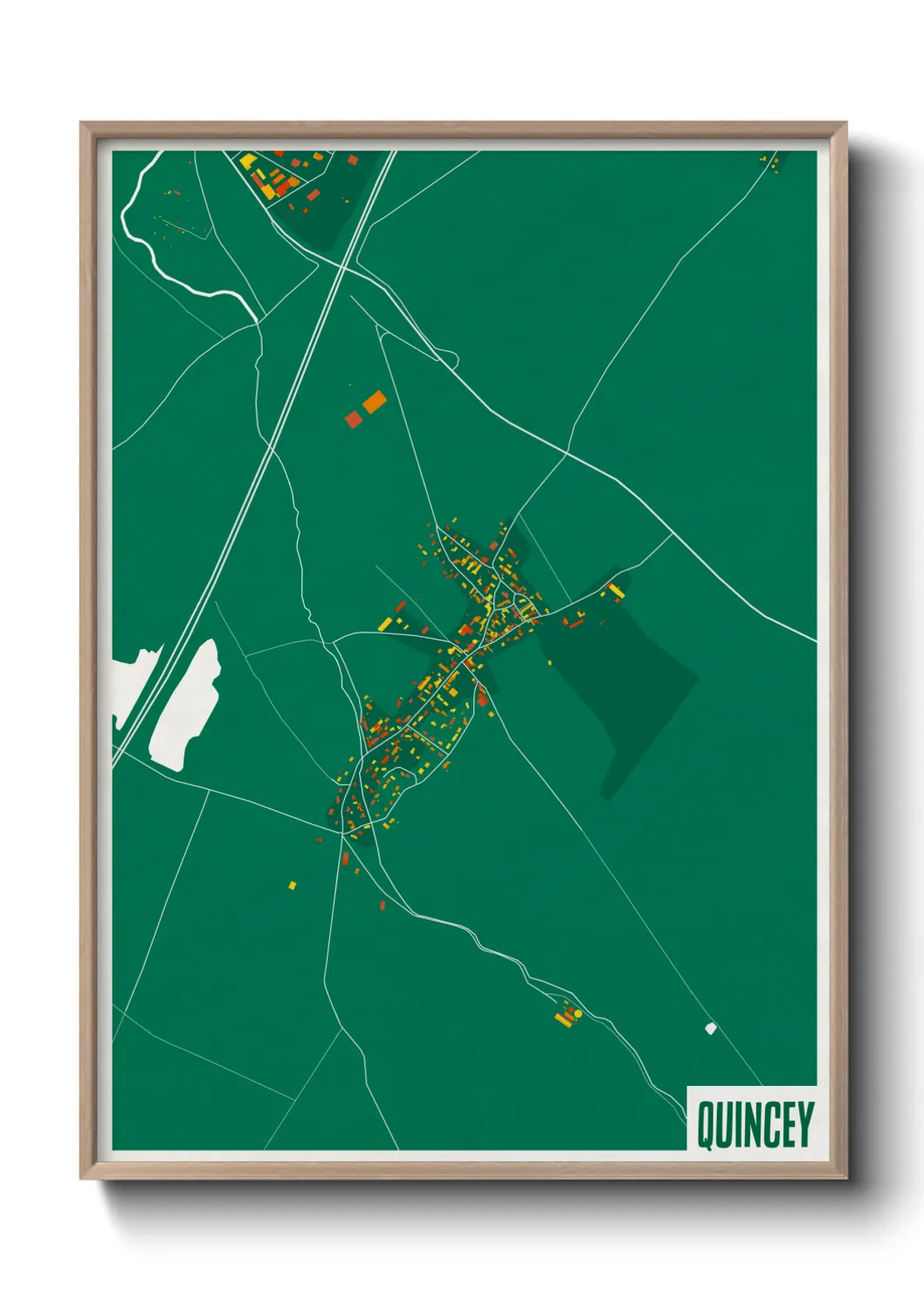 Une affiche de carte sur Quincey