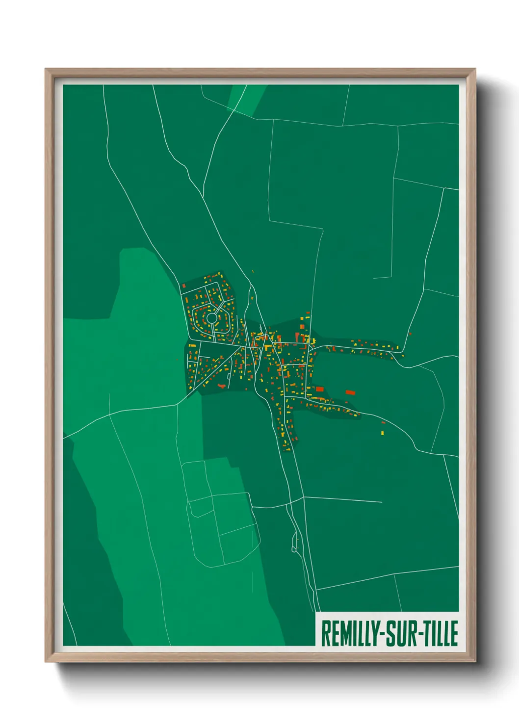 Une affiche de carte sur Remilly-sur-Tille