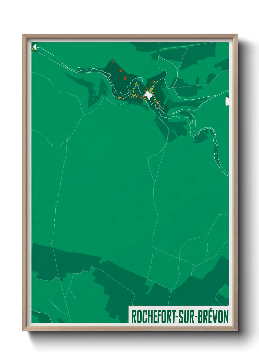 Une affiche de carte sur Rochefort-sur-Brévon