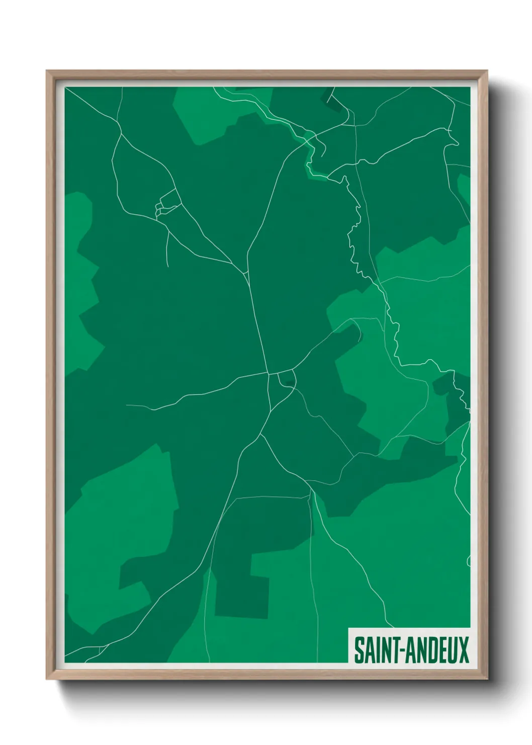 Une affiche de carte sur Saint-Andeux
