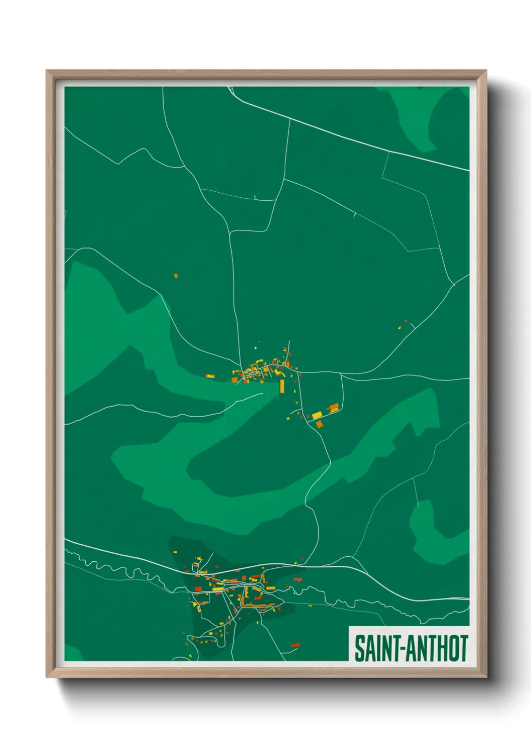 Une affiche de carte sur Saint-Anthot