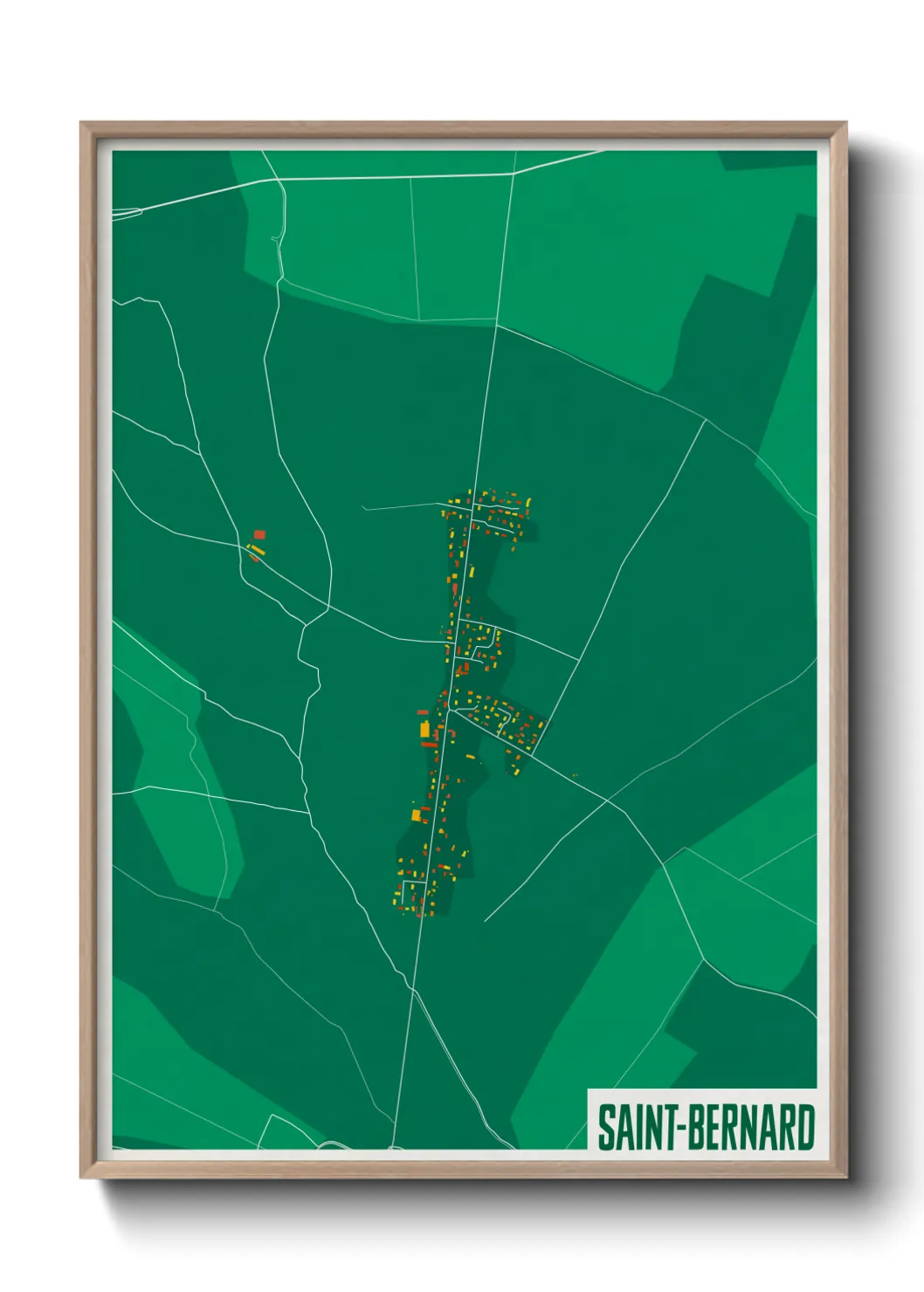 Une affiche de carte sur Saint-Bernard