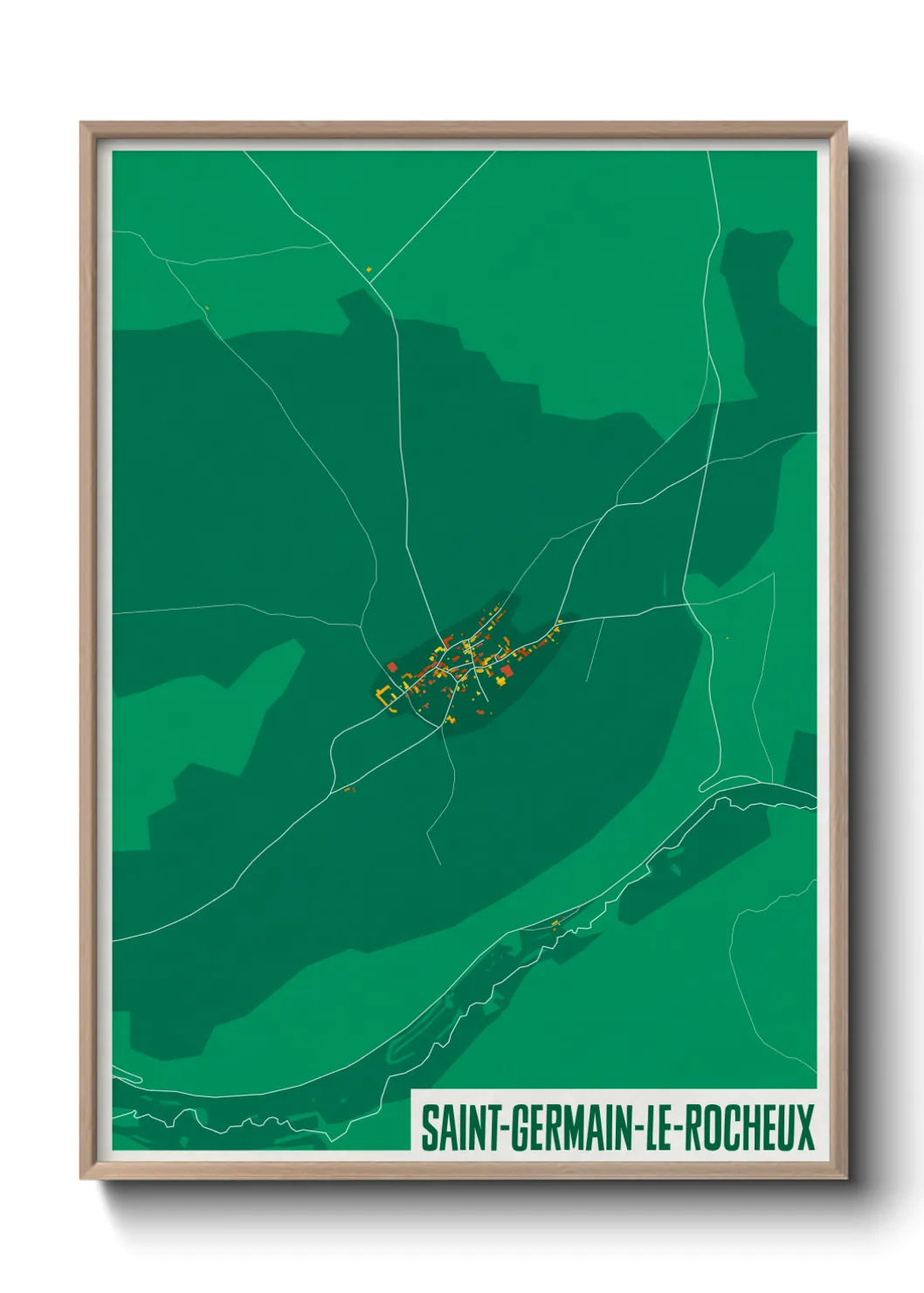 Une affiche de carte sur Saint-Germain-le-Rocheux