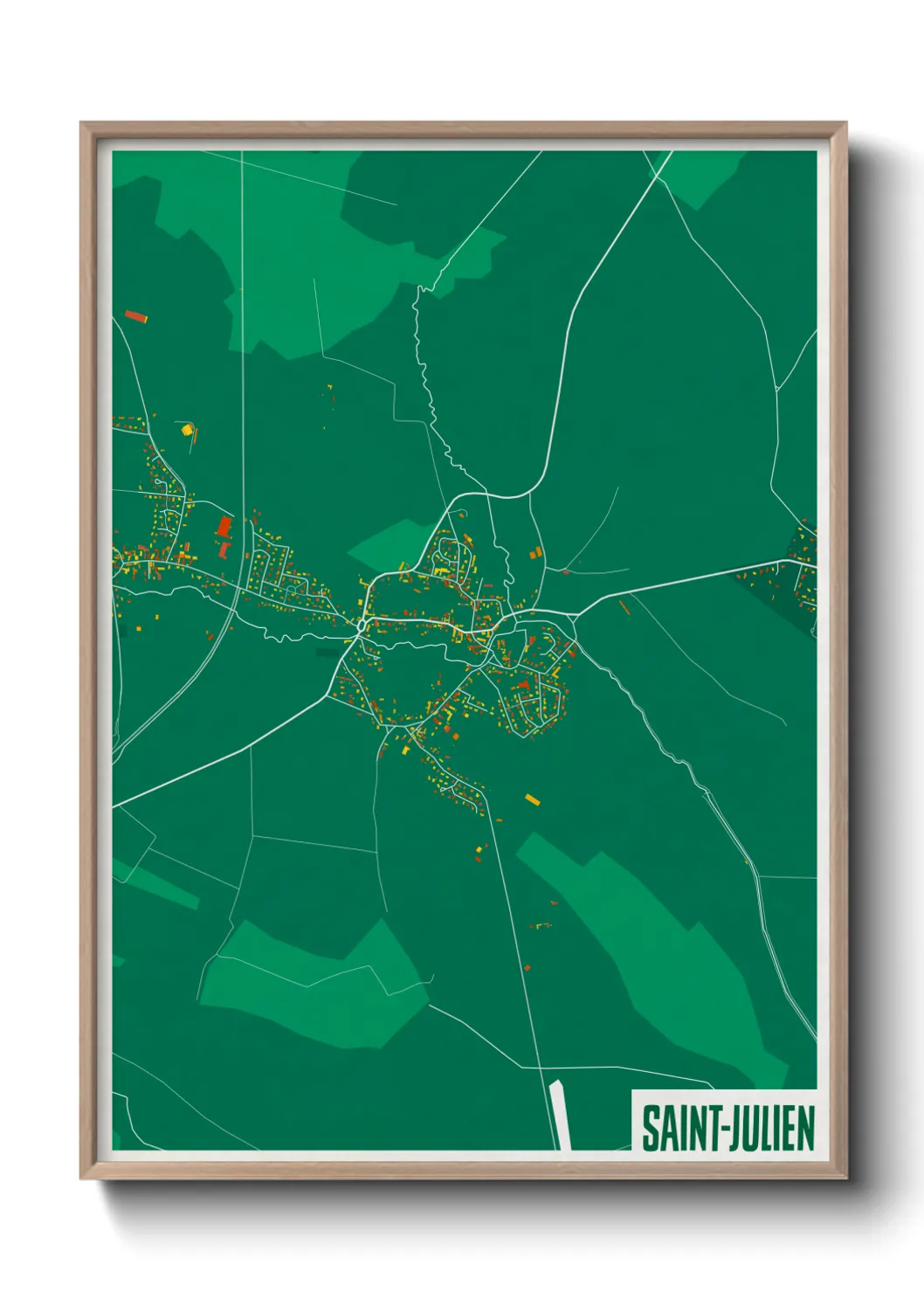 Une affiche de carte sur Saint-Julien