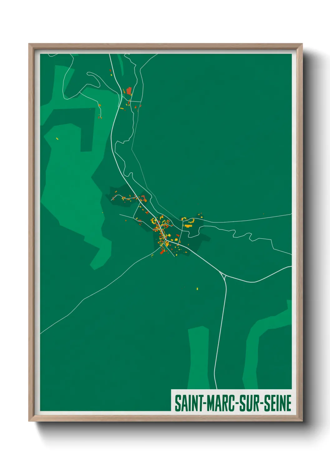 Une affiche de carte sur Saint-Marc-sur-Seine
