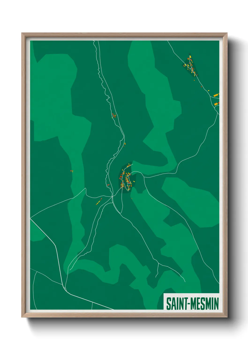 Une affiche de carte sur Saint-Mesmin