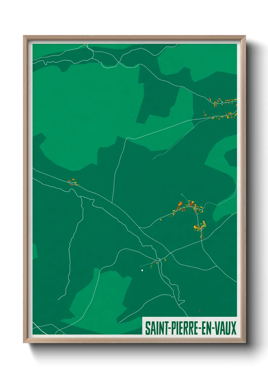 Une affiche de carte sur Saint-Pierre-en-Vaux