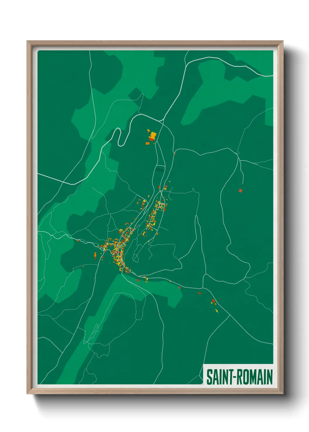 Une affiche de carte sur Saint-Romain