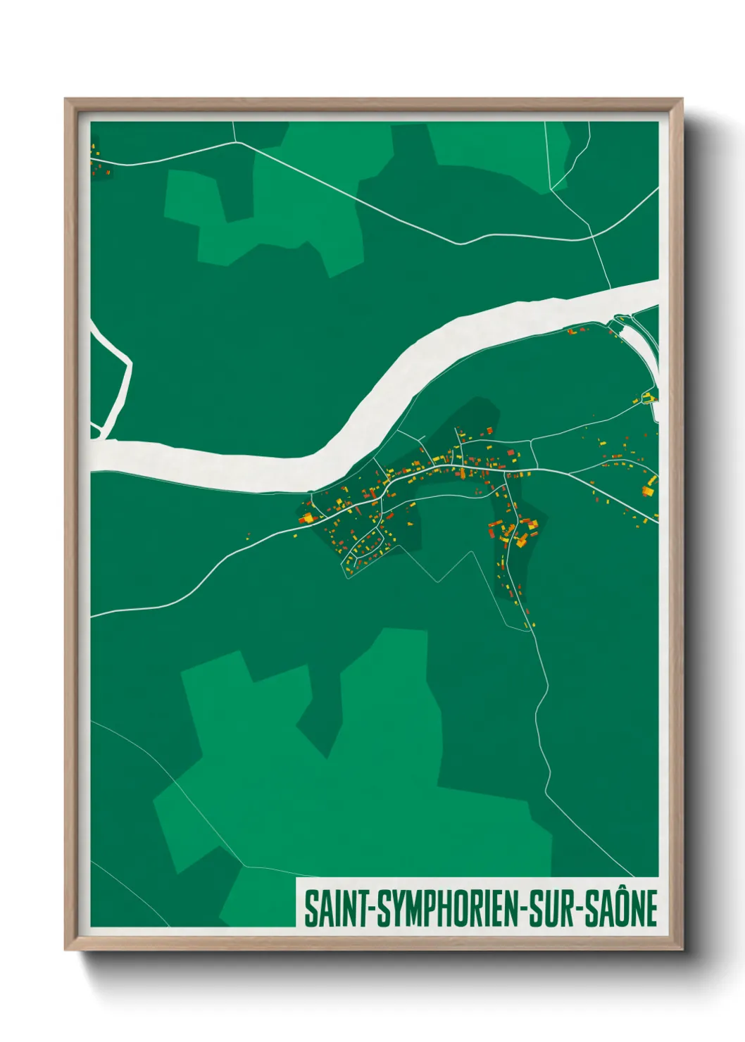 Une affiche de carte sur Saint-Symphorien-sur-Saône