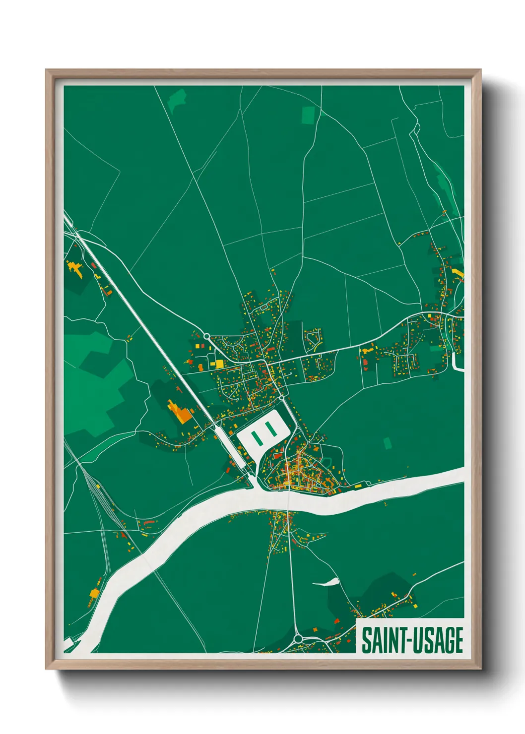 Une affiche de carte sur Saint-Usage