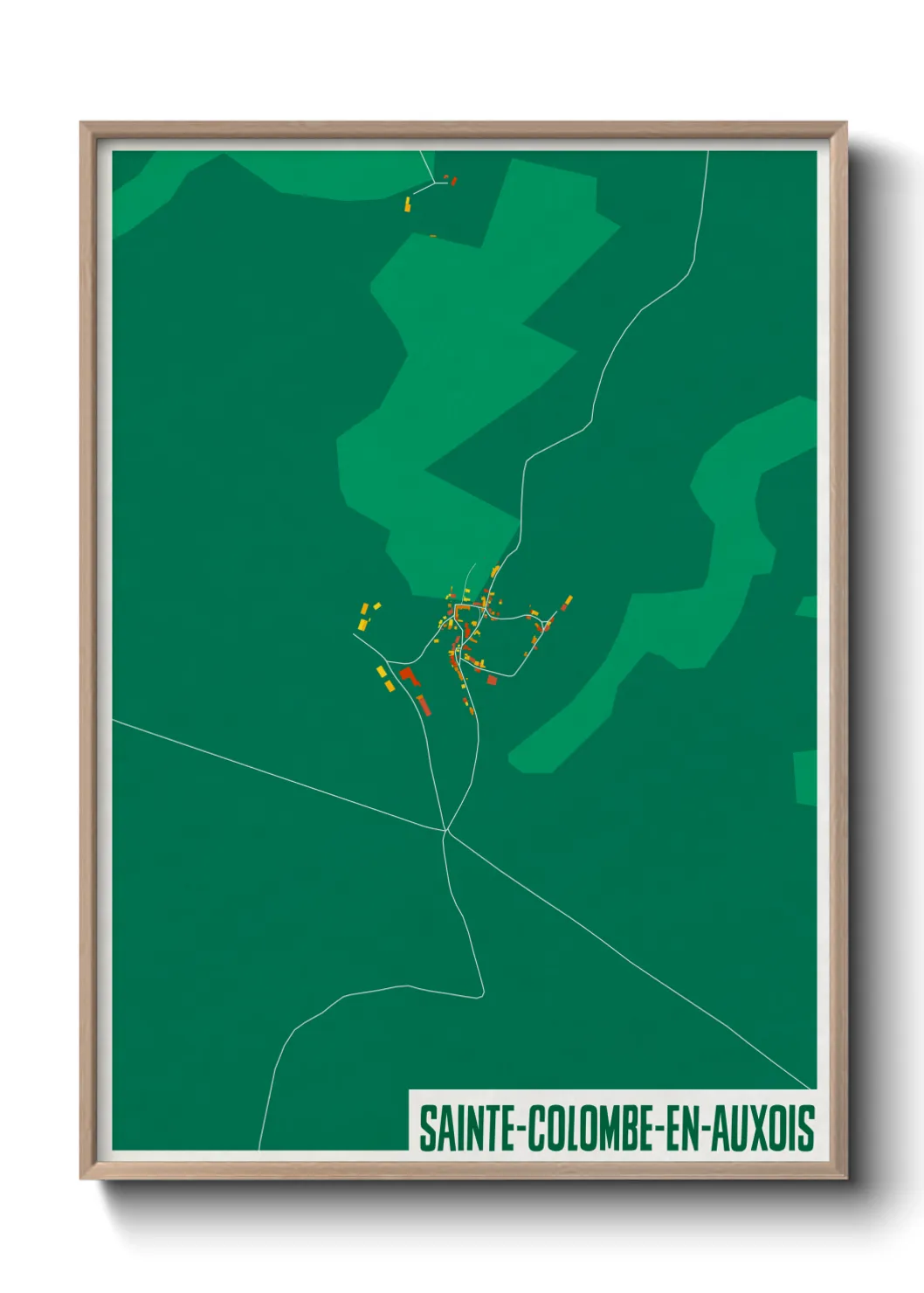 Une affiche de carte sur Sainte-Colombe-en-Auxois