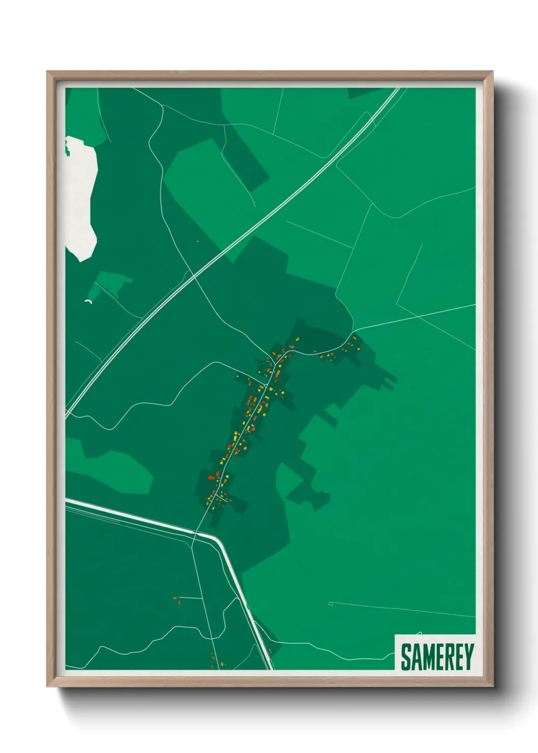 Une affiche de carte sur Samerey