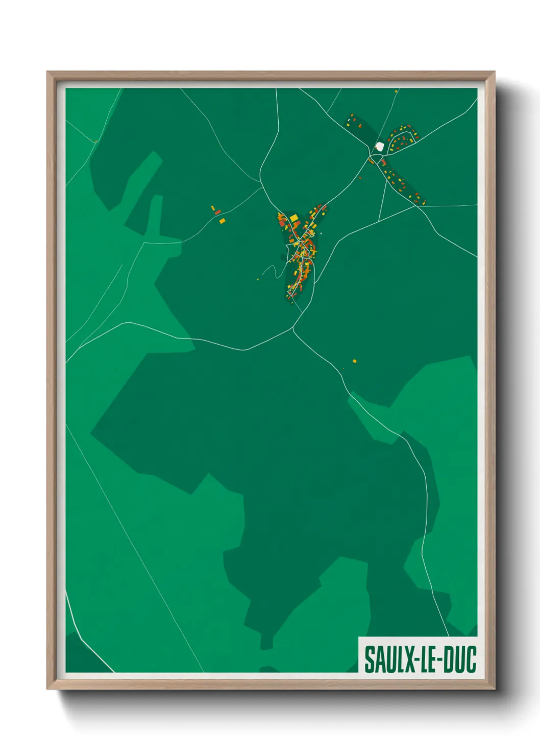 Une affiche de carte sur Saulx-le-Duc
