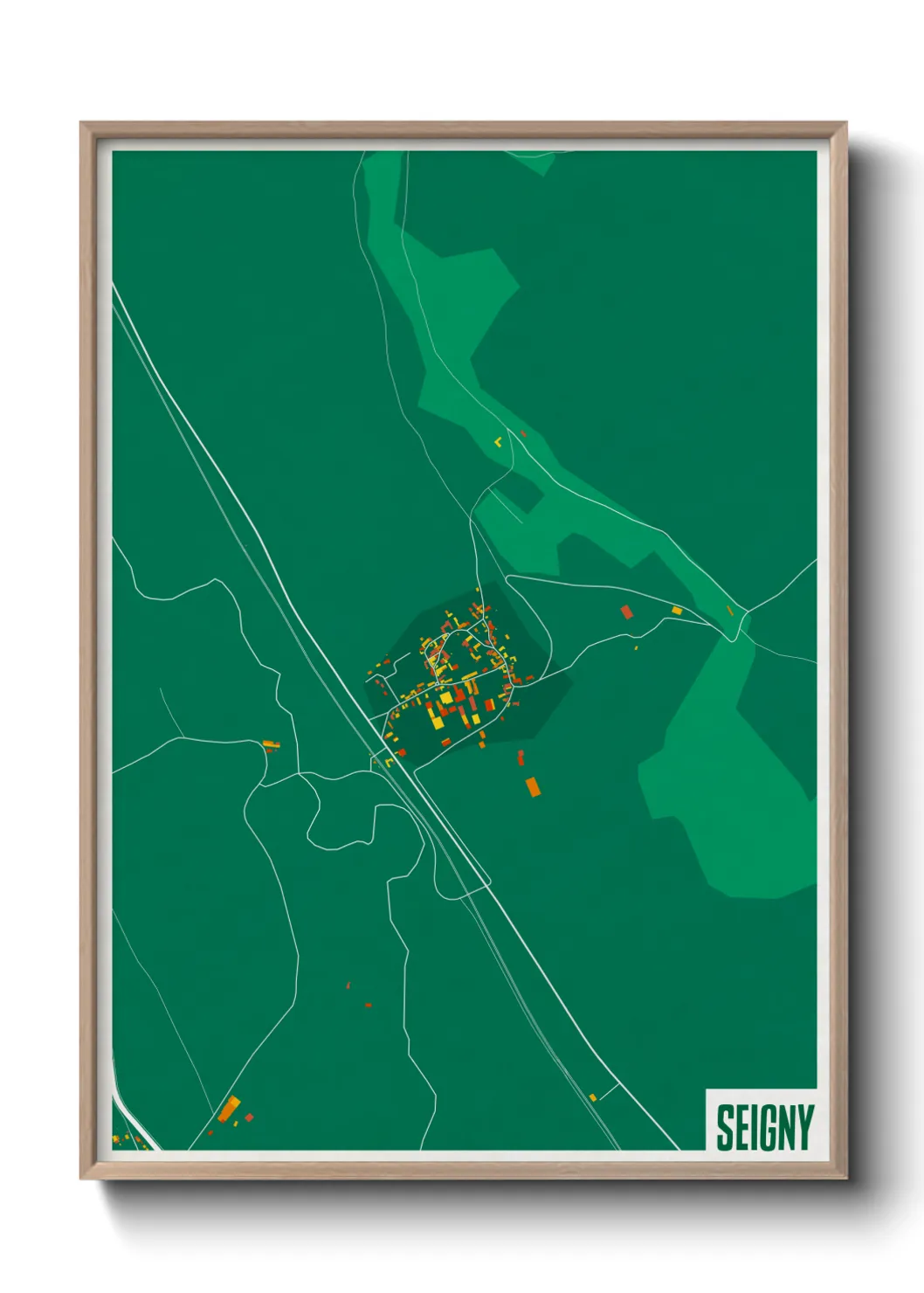 Une affiche de carte sur Seigny