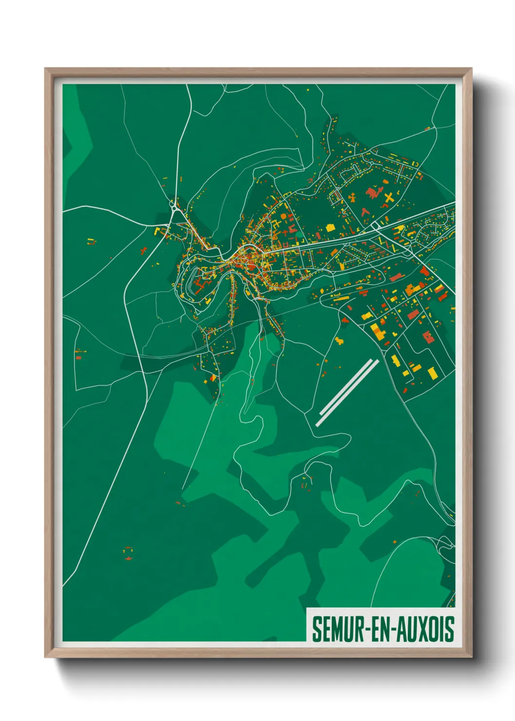 Une affiche de carte sur Semur-en-Auxois