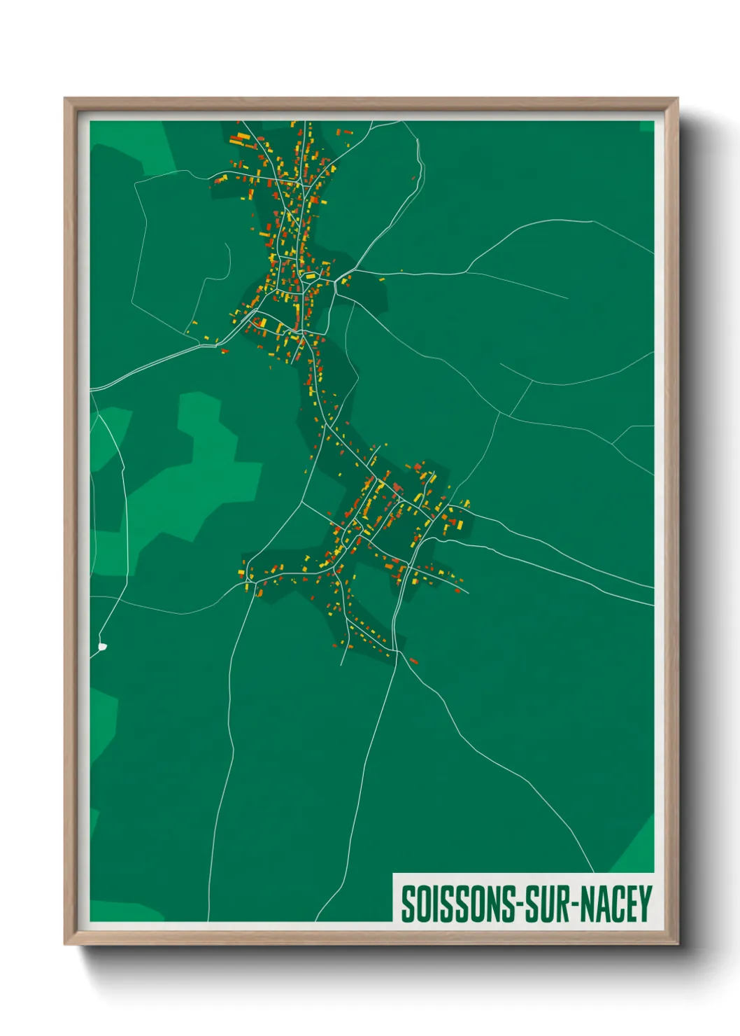 Une affiche de carte sur Soissons-sur-Nacey