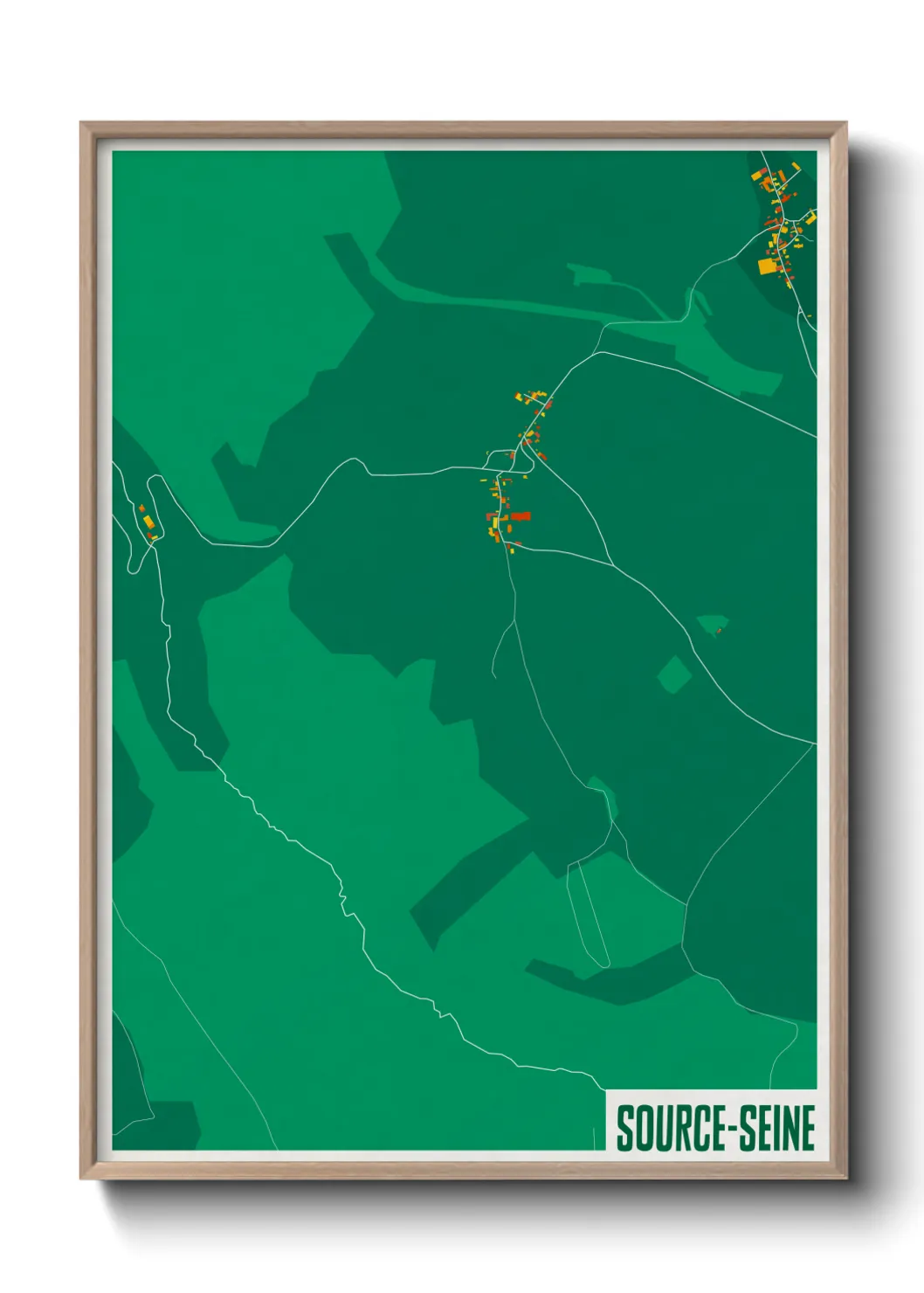 Une affiche de carte sur Source-Seine