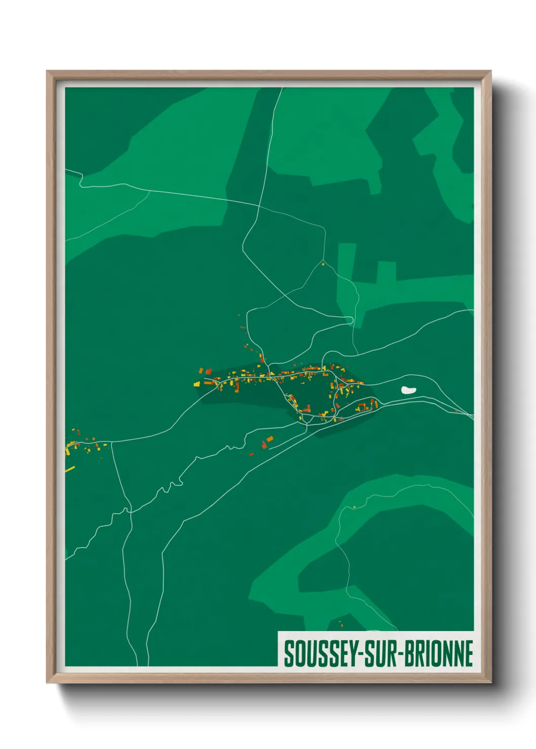Une affiche de carte sur Soussey-sur-Brionne