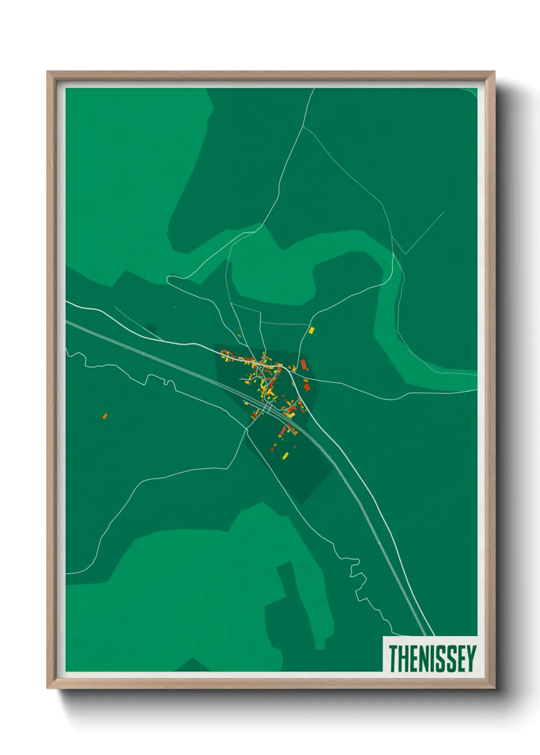 Une affiche de carte sur Thenissey