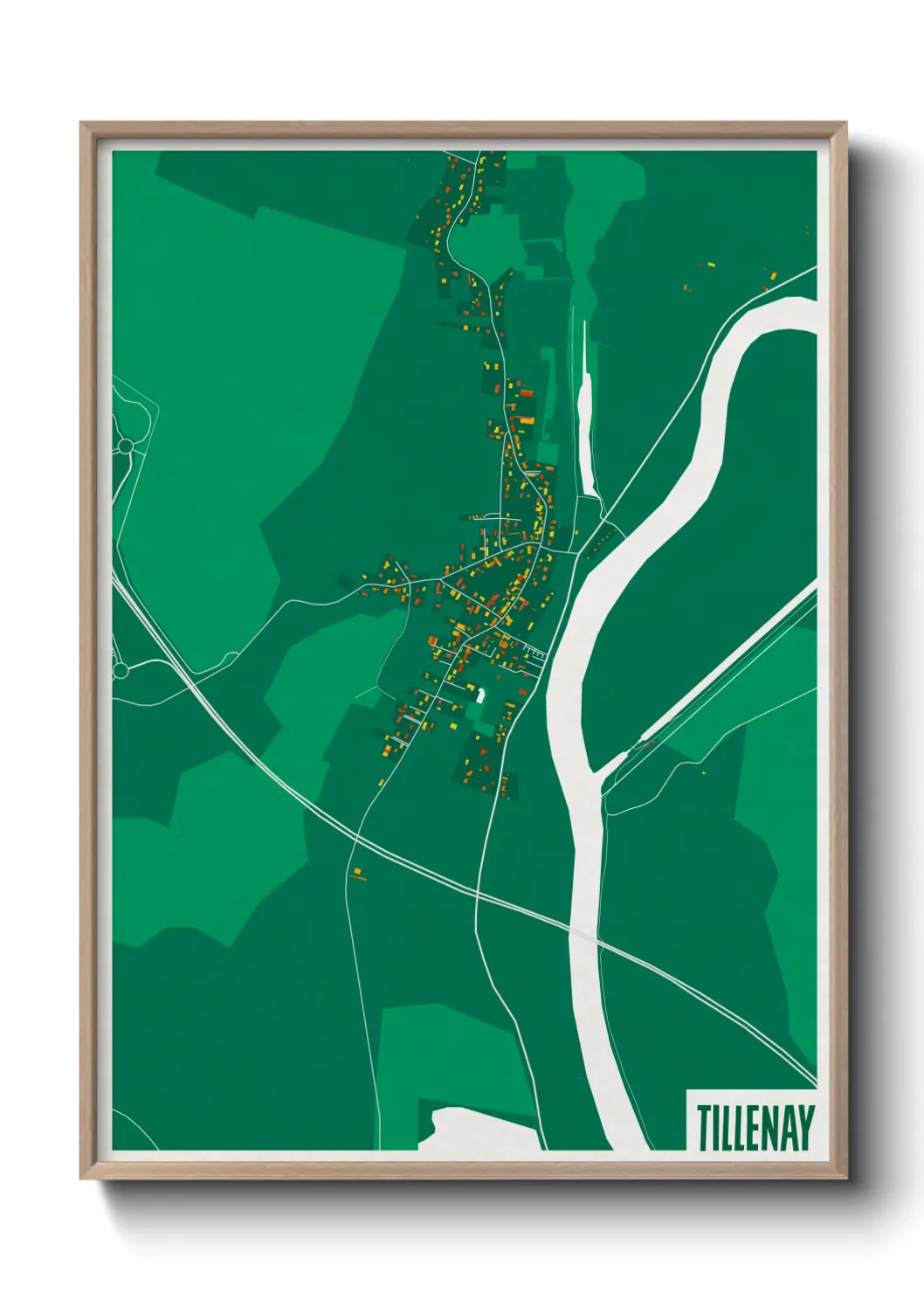 Une affiche de carte sur Tillenay