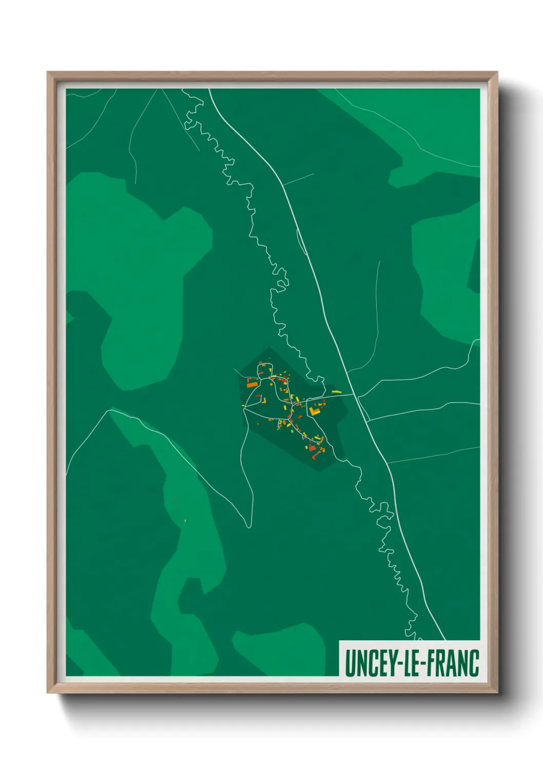 Une affiche de carte sur Uncey-le-Franc